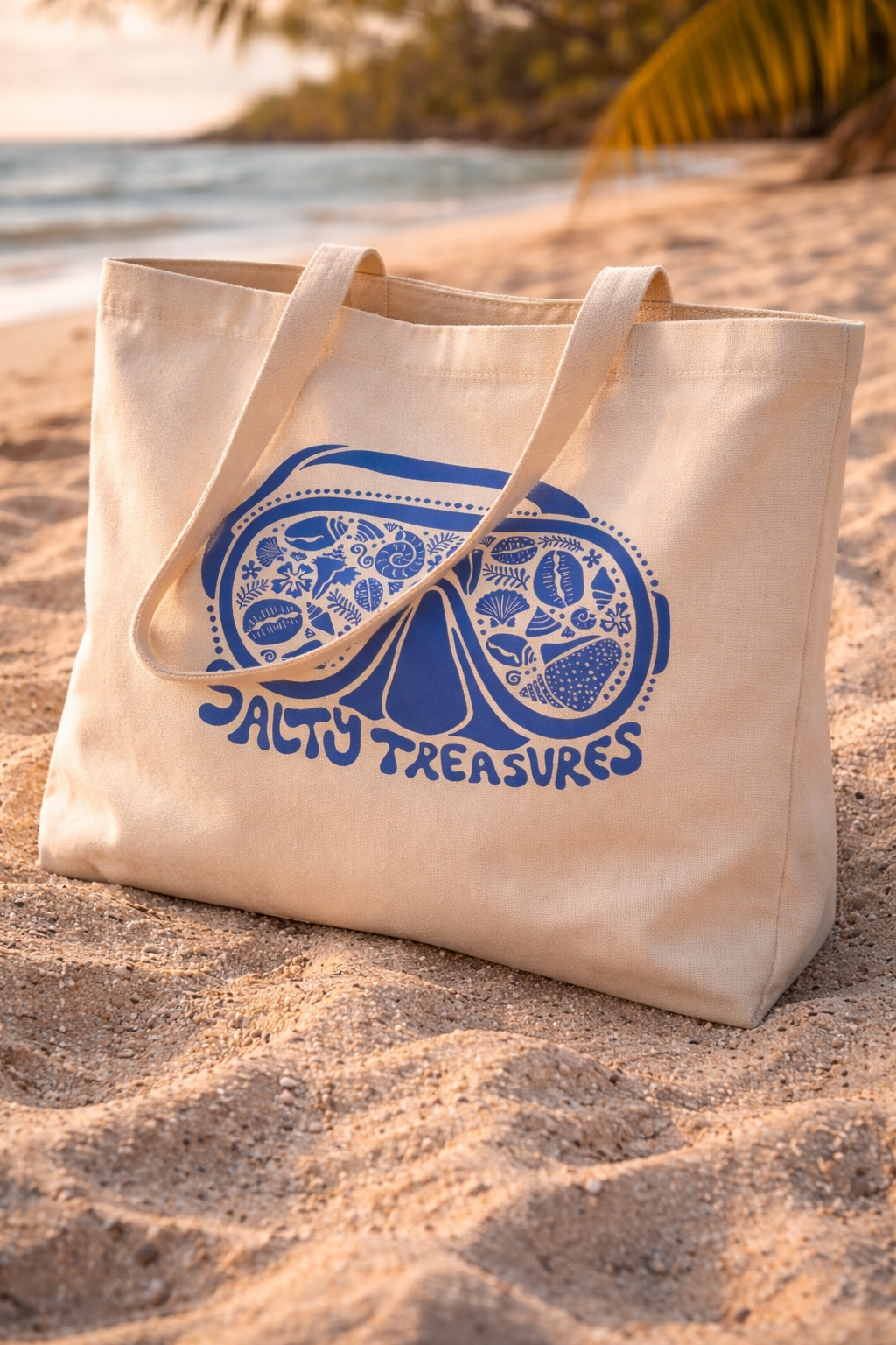Salty Treasures Tote Bag – Coastal Summer Collection