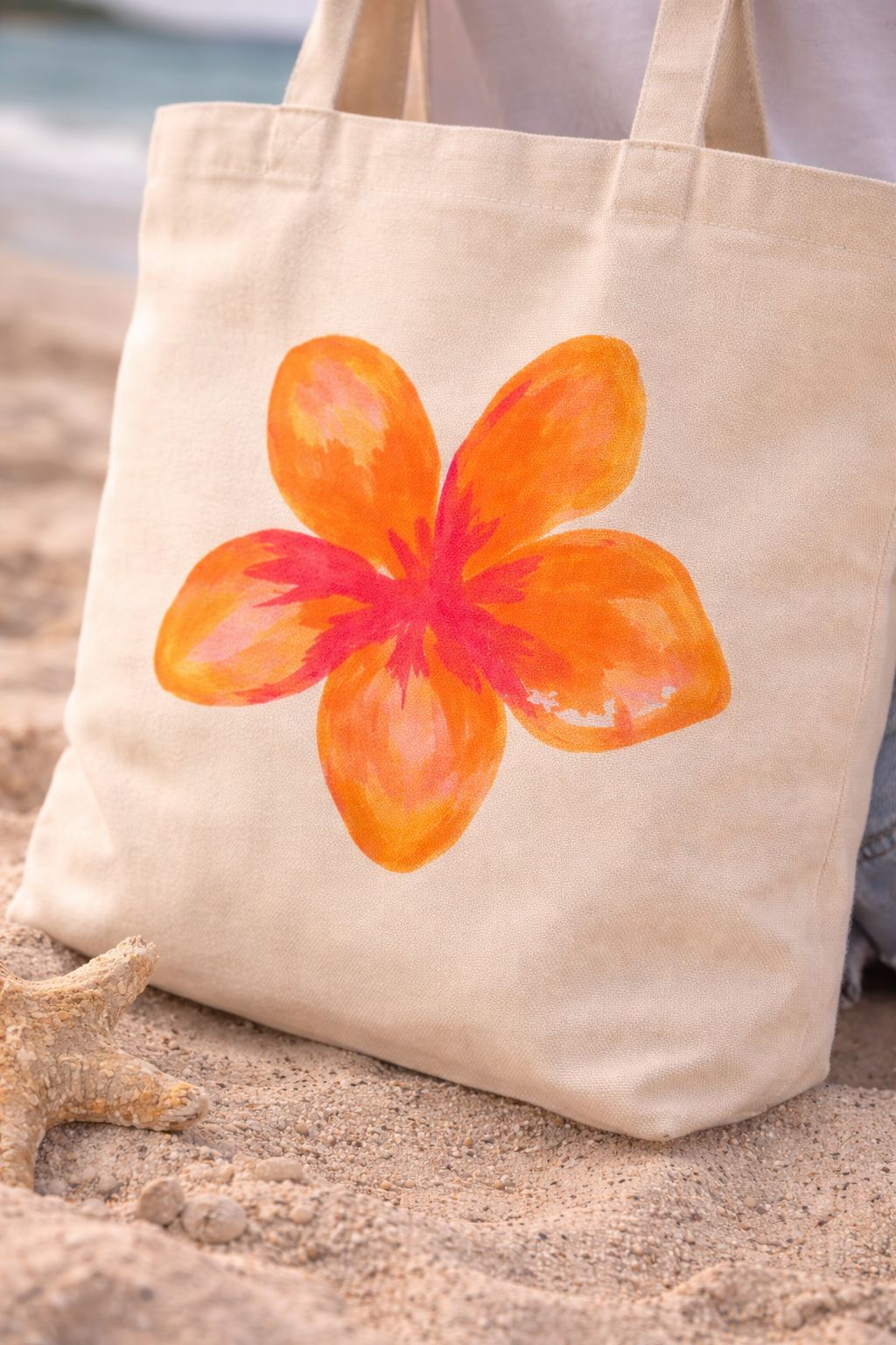 Tropical Hibiscus Beach Tote