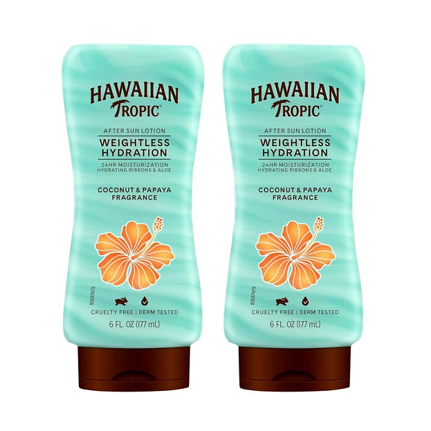 Pack of 2 Hawaiian Tropic After Sun Lotion Coconut & Papaya, 6.0 fl oz