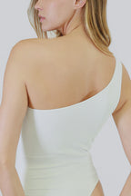 Ribbed One-Shoulder Bodysuit