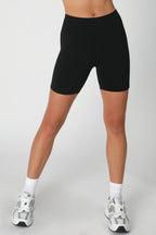 Black High-Waist Biker Shorts