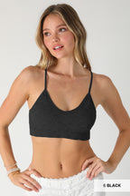 Textured Lace Triangle Cut-Out Bralette