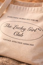 Lucky Girl Club Canvas Tote