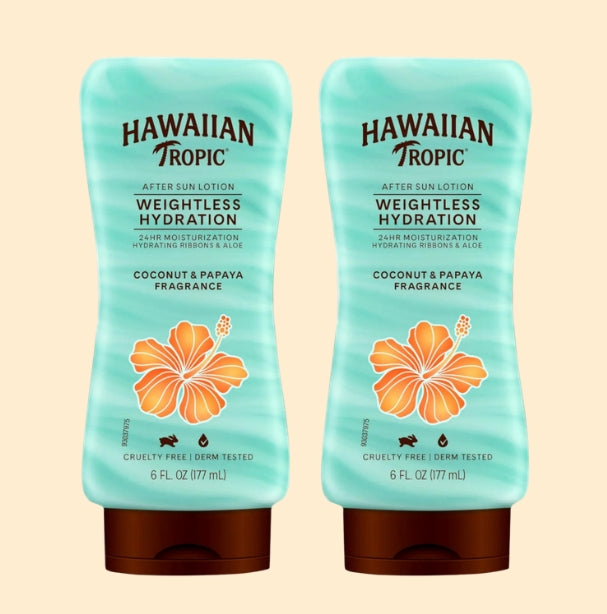 Pack of 2 Hawaiian Tropic After Sun Lotion Coconut & Papaya, 6.0 fl oz