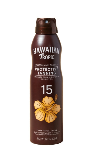 Pack of 2 Hawaiian Tropic Dry Oil Tanning Spray, SPF 15, 6 OZ