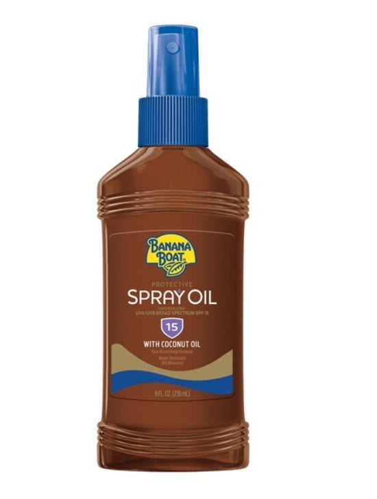 Banana Boat Deep Tanning Oil Spray Sunscreen Protector Spectrum SPF 4, Pack Of 2