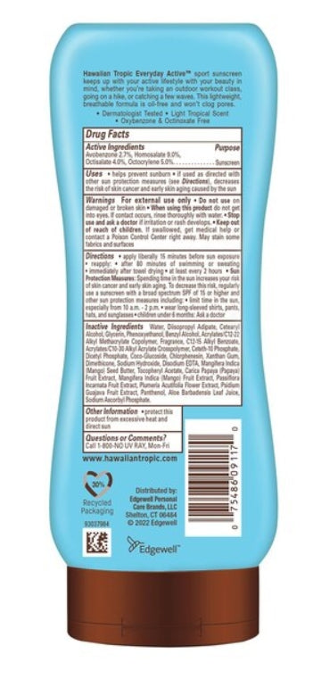 Hawaiian Tropic Island Sport Lotion Sunscreen, 8 OZ, SPF 50 pack of 2