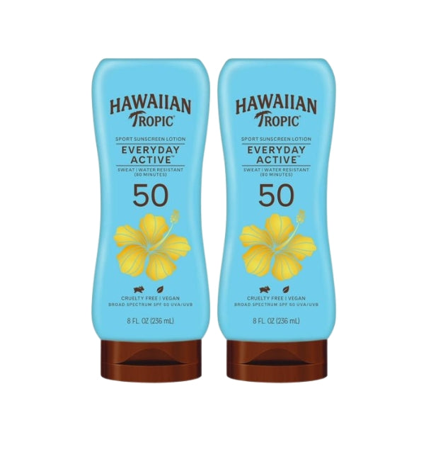 Hawaiian Tropic Island Sport Lotion Sunscreen, 8 OZ, SPF 50 pack of 2