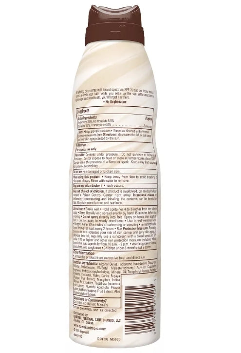 Pack of 2 Hawaiian Tropic Silk Hydration Weightless Sunscreen C-Spray - SPF 30 - 6oz: Sun Protection, Whole Body, Fresh, Paraben-Free