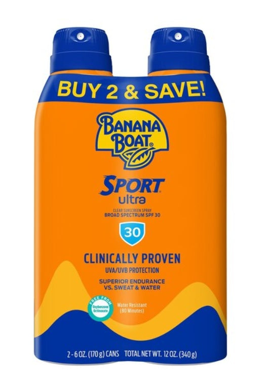 Banana Boat Sport Ultra Spray Sunscreen Double Pack, SPF 30, 6 oz