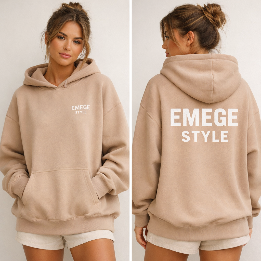 EMEGE STYLE Latte Beach Hoodie