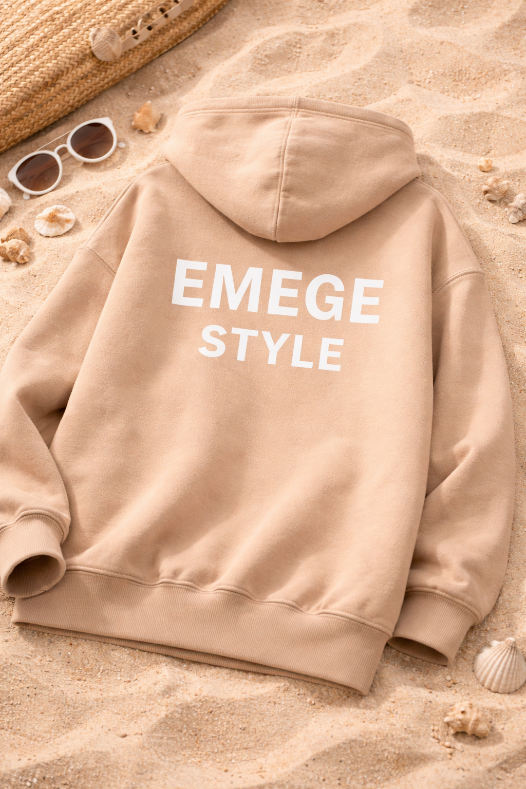 EMEGE STYLE Latte Beach Hoodie