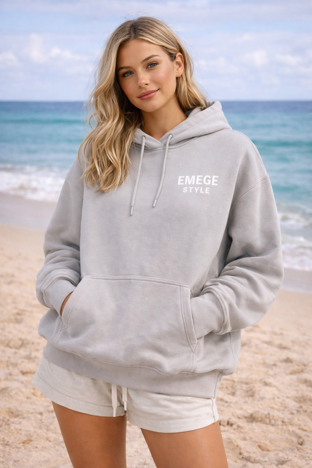 EMEGE STYLE Latte Beach Hoodie