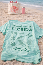 FLORIDA BEACH VIBES AQUA- COTTON TEE
