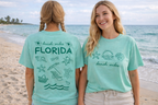 FLORIDA BEACH VIBES AQUA- COTTON TEE