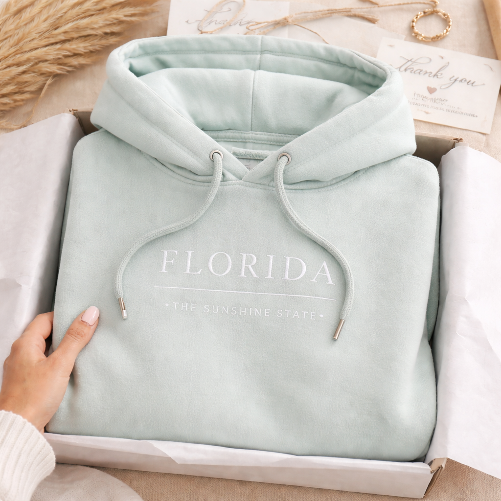 Florida Sunshine State Hoodie embroidery – Cool Mint